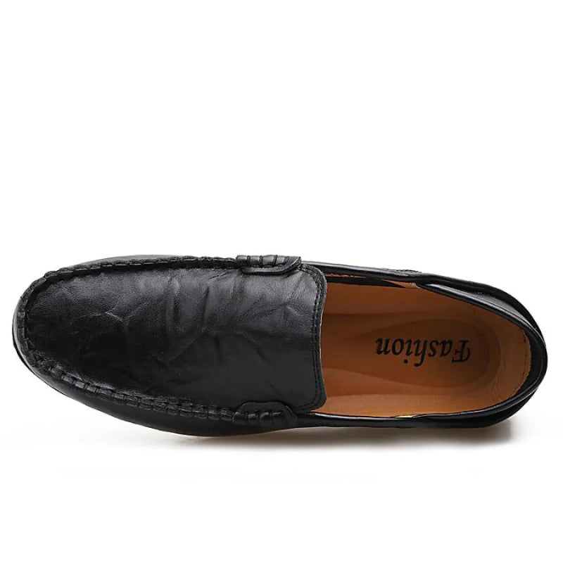 Mocassin Cuir Noir Homme Vintage