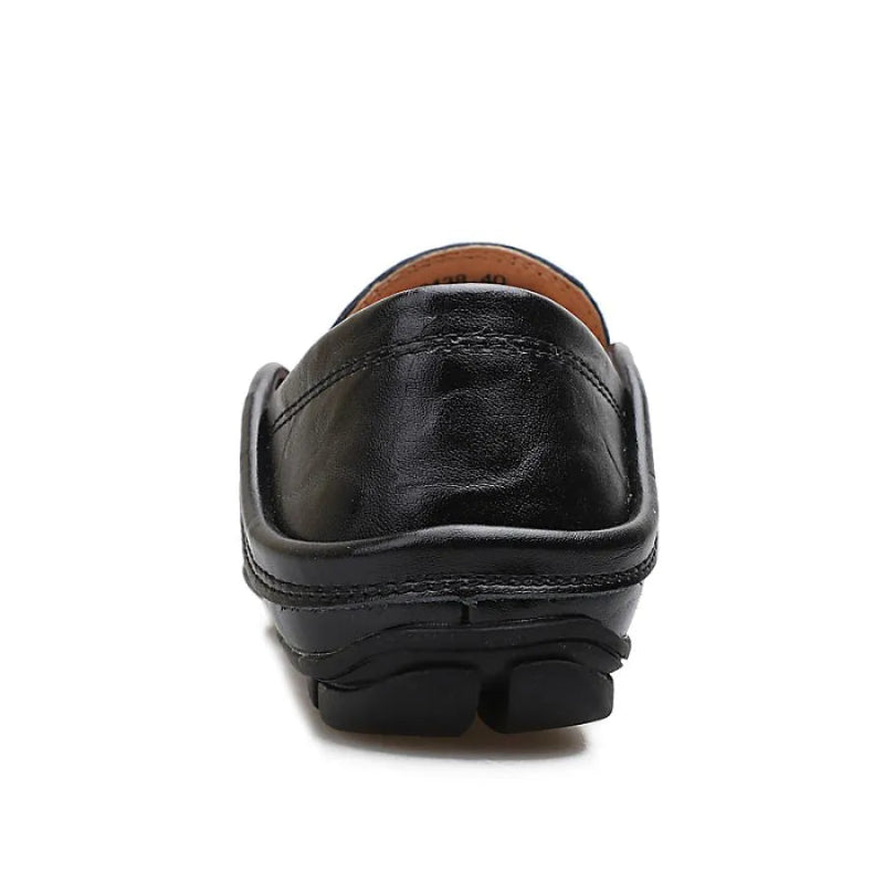 Mocassin Cuir Noir Homme Vintage