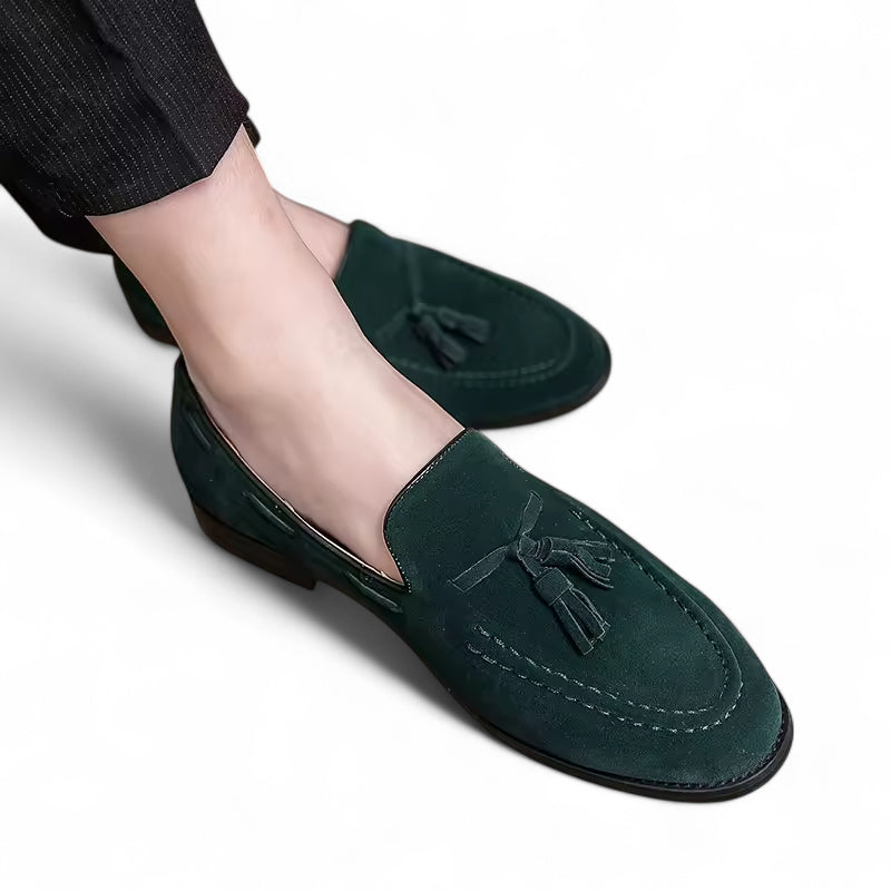 Mocassin Daim Vert Foncé à Gland Homme