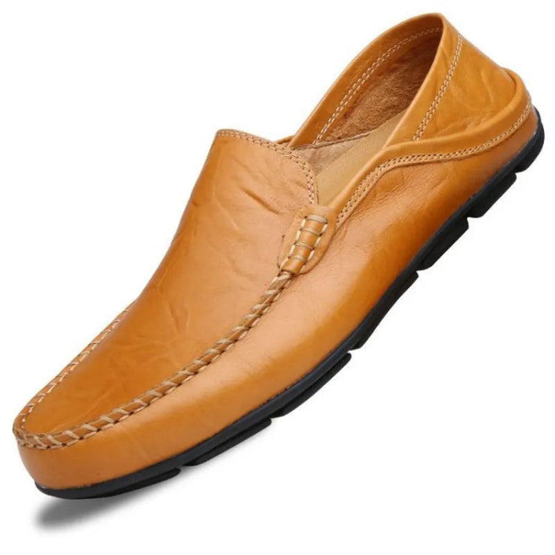 Mocassin Homme En Cuir Camel