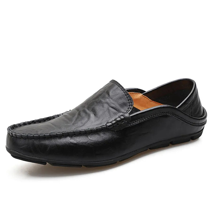 Mocassin Homme Cuir Vernis Noir