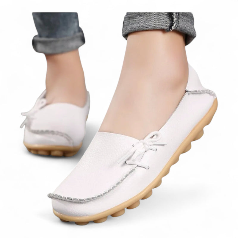 Mocassin Cuir Blanc Femme