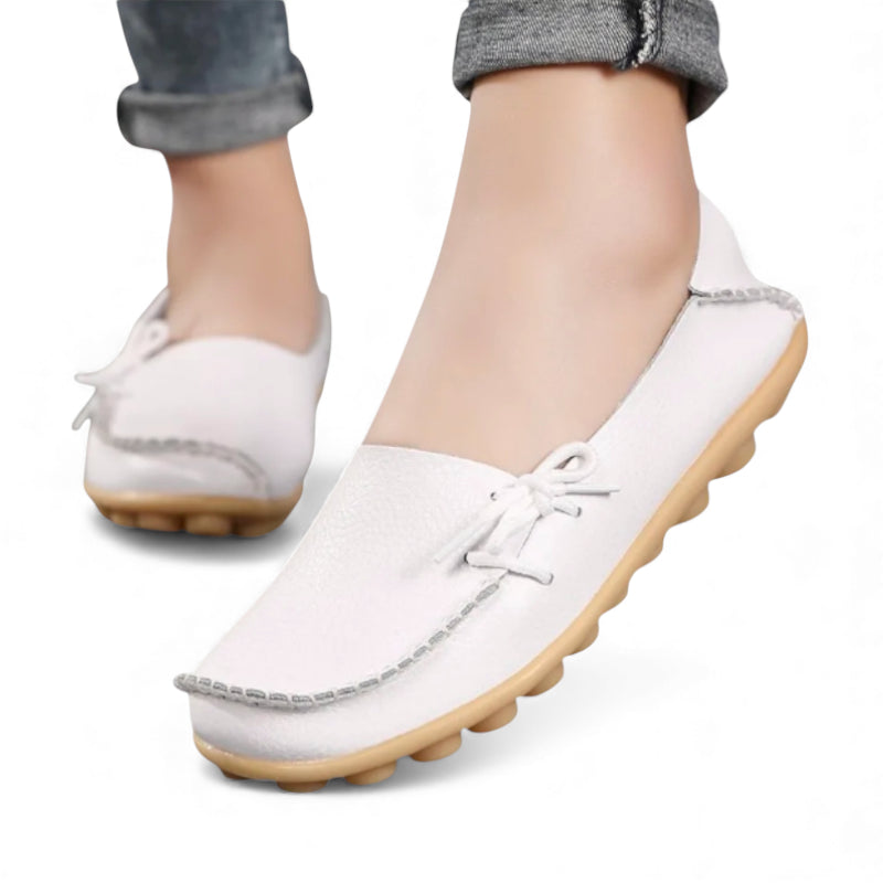 Mocassin Cuir Blanc Femme