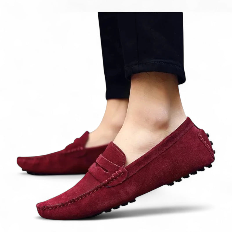 Mocassin Homme Bordeaux Daim