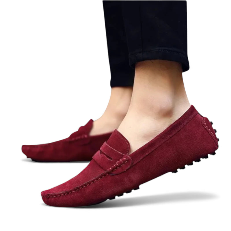 Mocassin Homme Bordeaux Daim