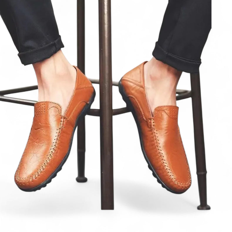 Mocassin Cuir Pour Homme Marron