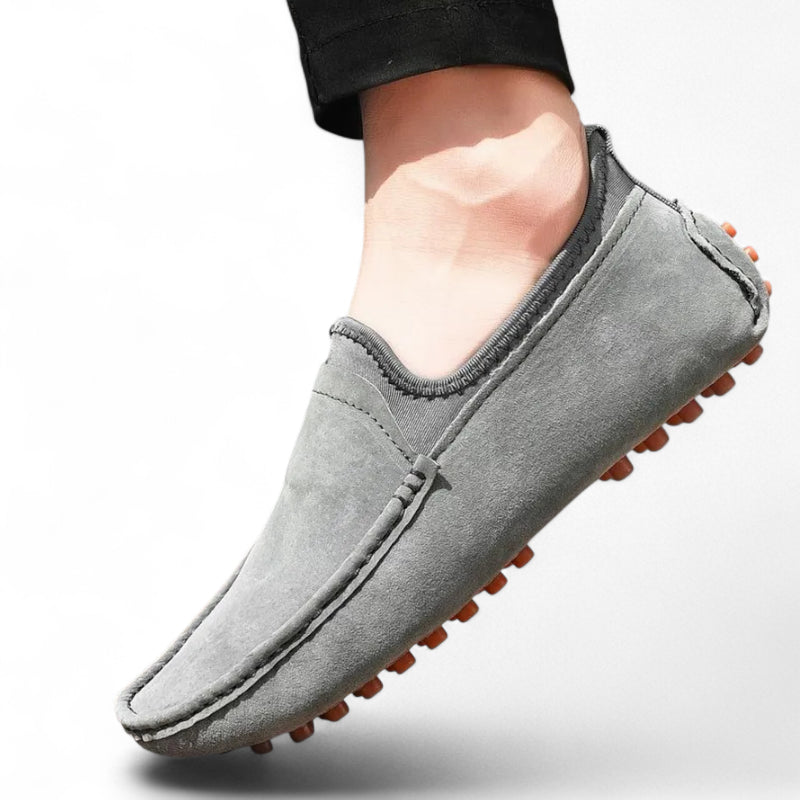 Mocassin En Daim Gris Homme