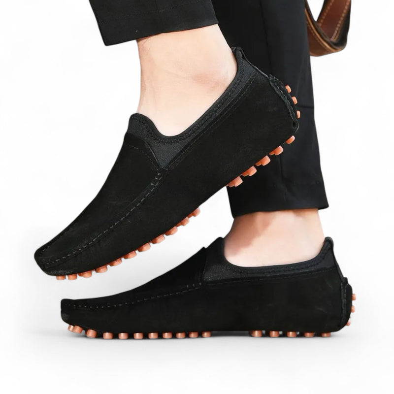 Mocassin En Daim Noir Homme Bateau