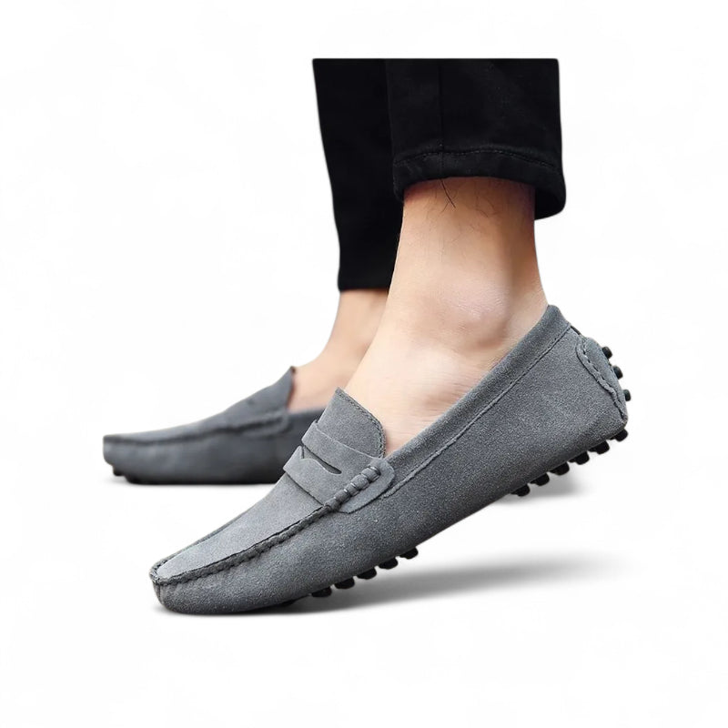 Mocassin Daim Gris Homme