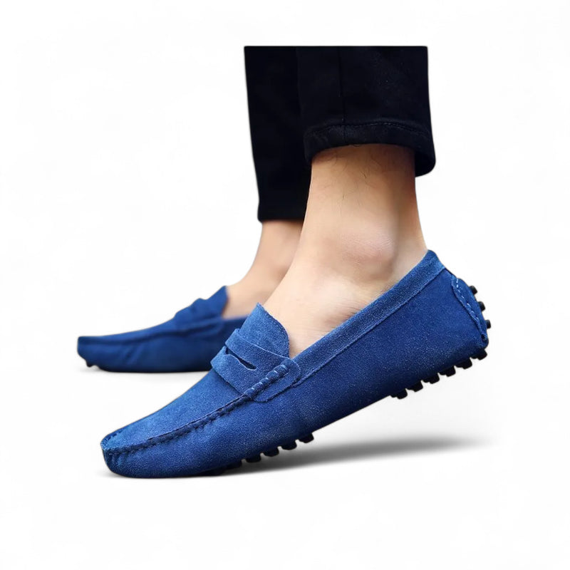 Mocassin Homme Daim Bleu