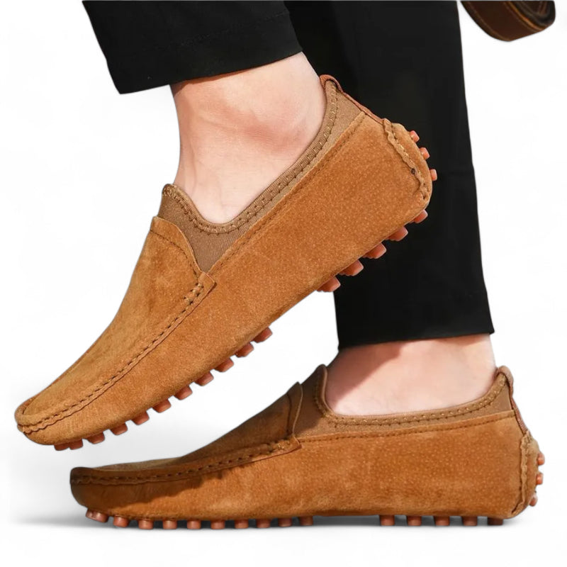 Mocassin Pour Homme En Daim Camel