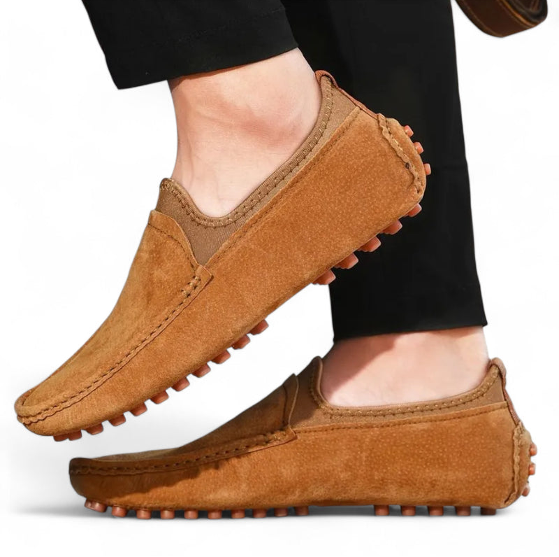 Mocassin Pour Homme En Daim Camel