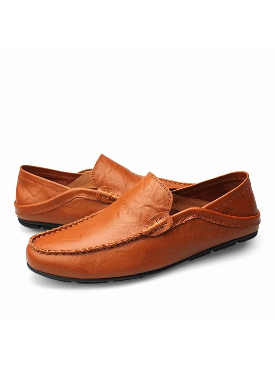 Mocassin Cuir Foncé Homme