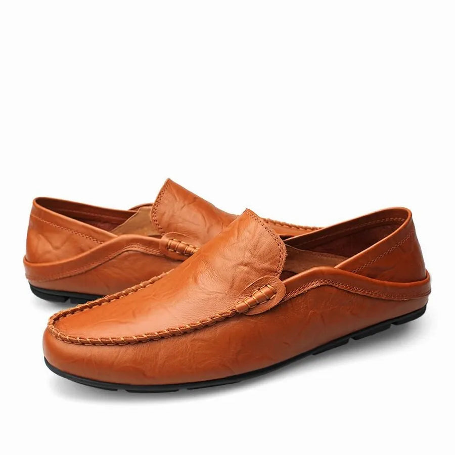Mocassin Cuir Foncé Homme