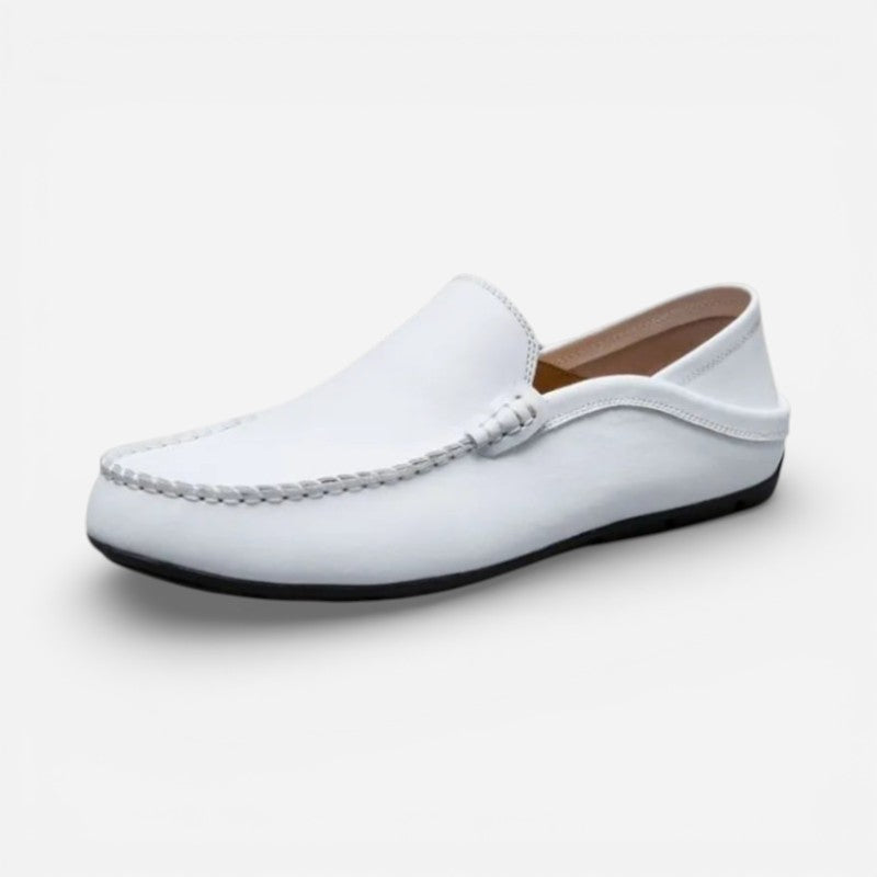 Mocassin Cuir Blanc Homme