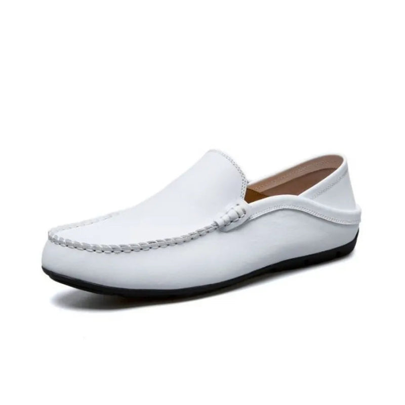 Mocassin Cuir Blanc Homme