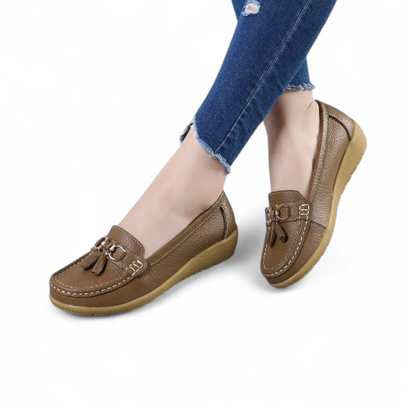 Mocassin Compensé Femme Marron