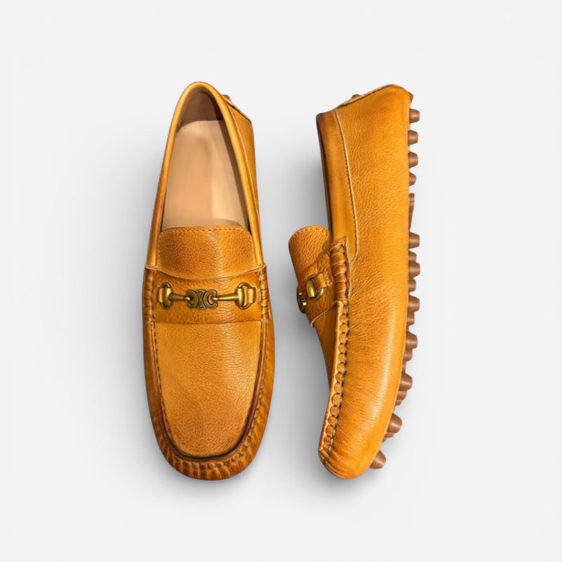 Mocassin Premium Cuir Véritable Marron Homme