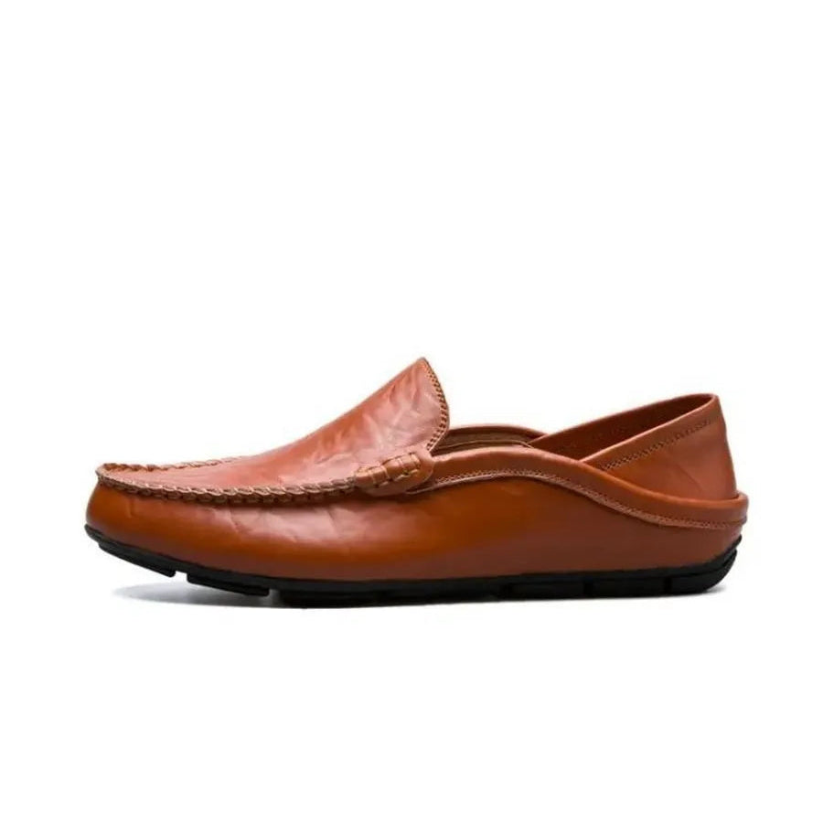 Mocassin Cuir Foncé Homme