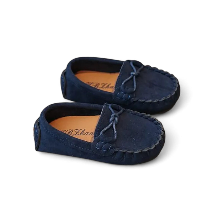 Mocassin Bleu Marine En Daim Enfant Bateau