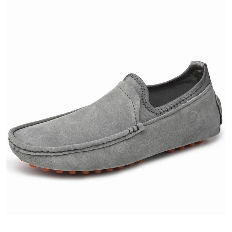 Mocassin En Daim Gris Homme