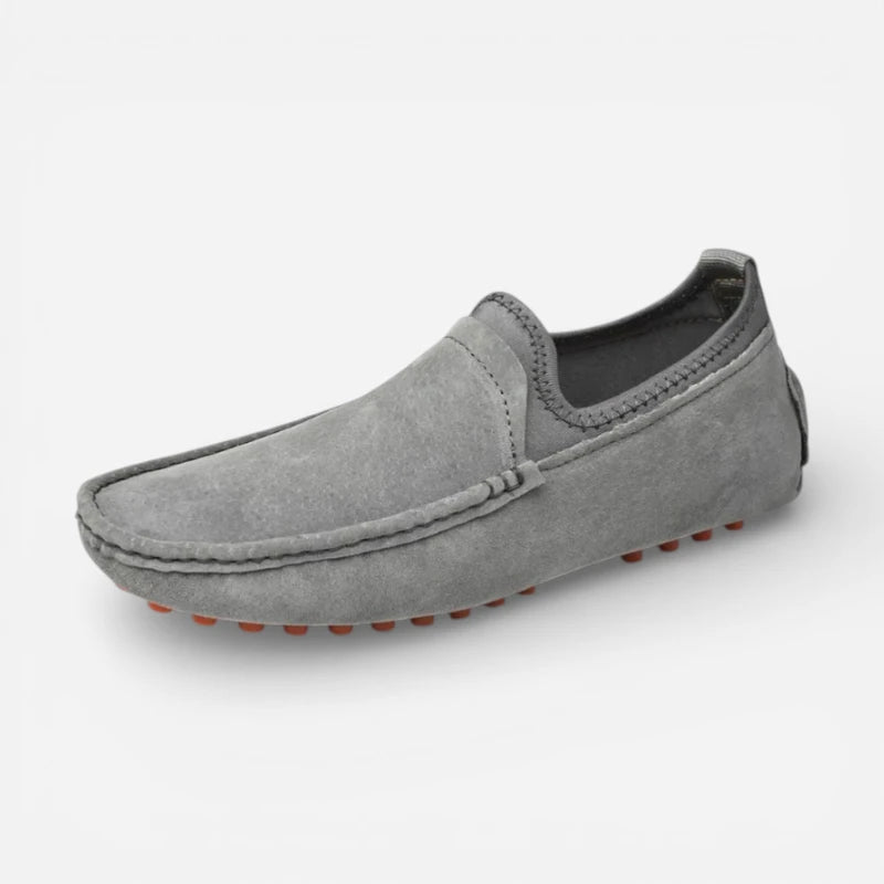 Mocassin En Daim Gris Homme