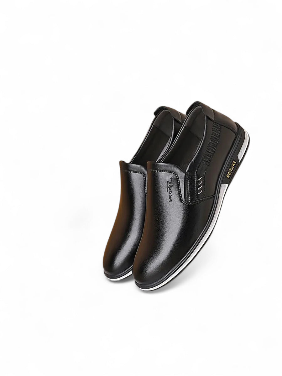Mocassin Cuir Vernis Noir Pour Homme