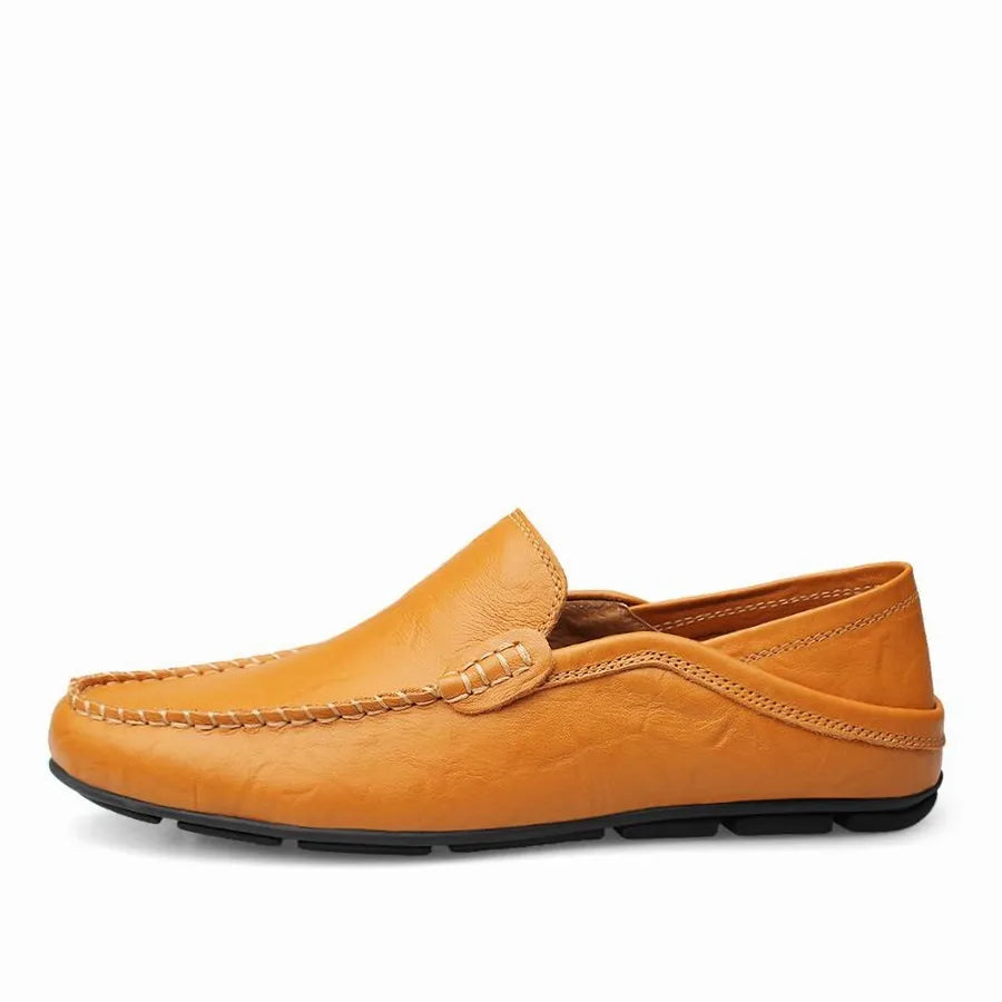 Mocassin Cuir Camel Homme Design Vintage