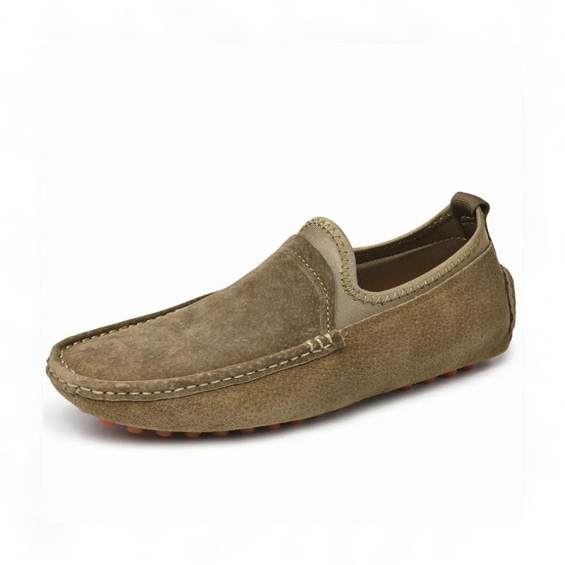 Mocassin En Daim Kaki Homme