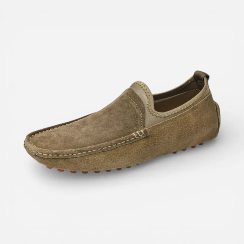 Mocassin En Daim Kaki Homme