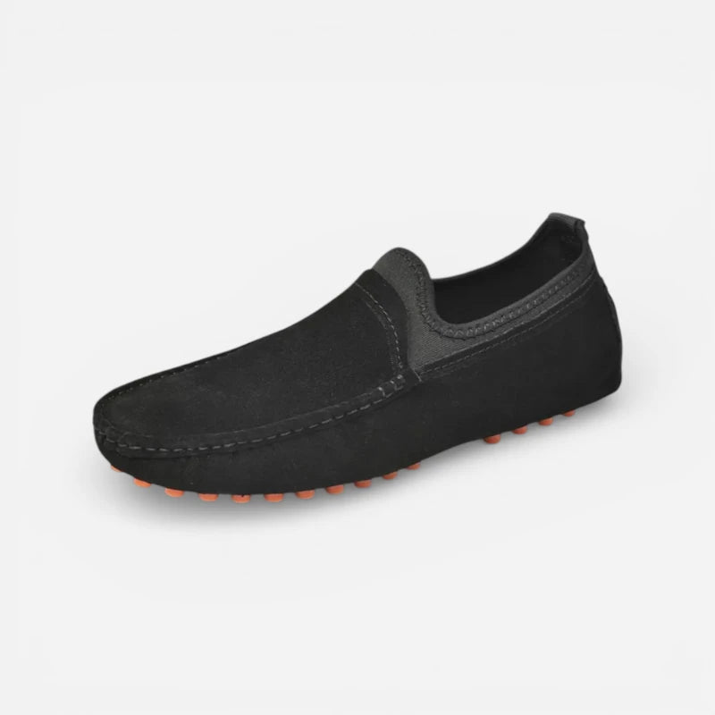 Mocassin En Daim Noir Homme Bateau