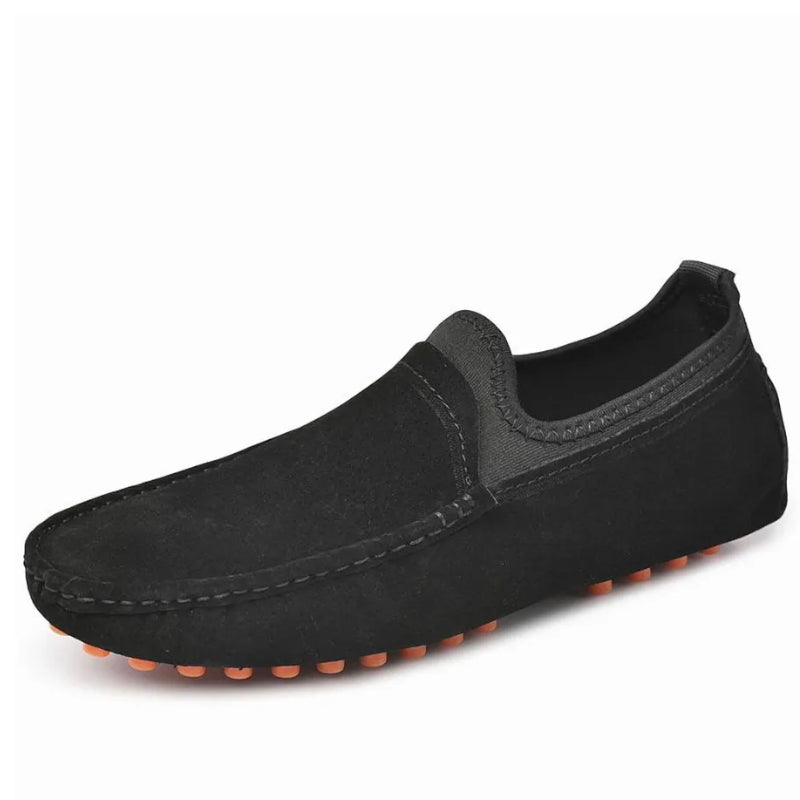 Mocassin En Daim Noir Homme Bateau