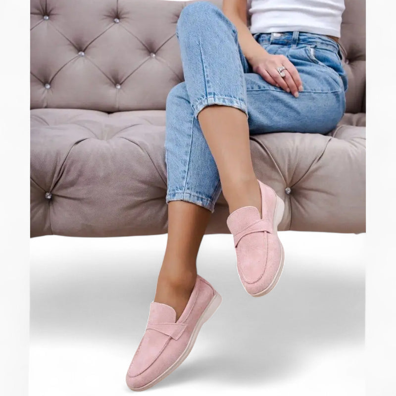 Mocassin Femme En Daim Rose