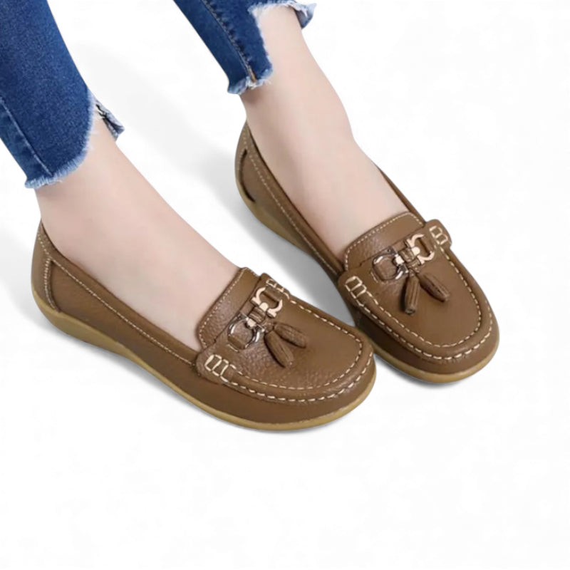 Mocassin Compensé Femme Marron