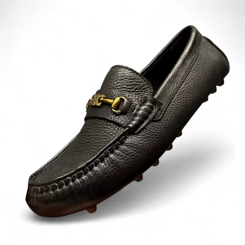 Mocassin Premium Cuir Véritable Noir Homme