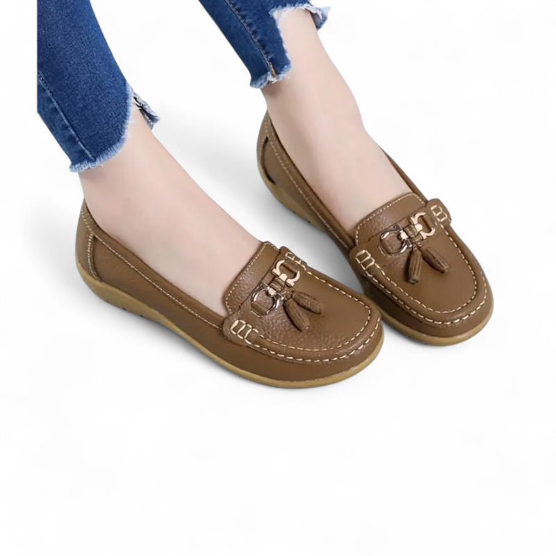 Mocassin Compensé Femme Marron