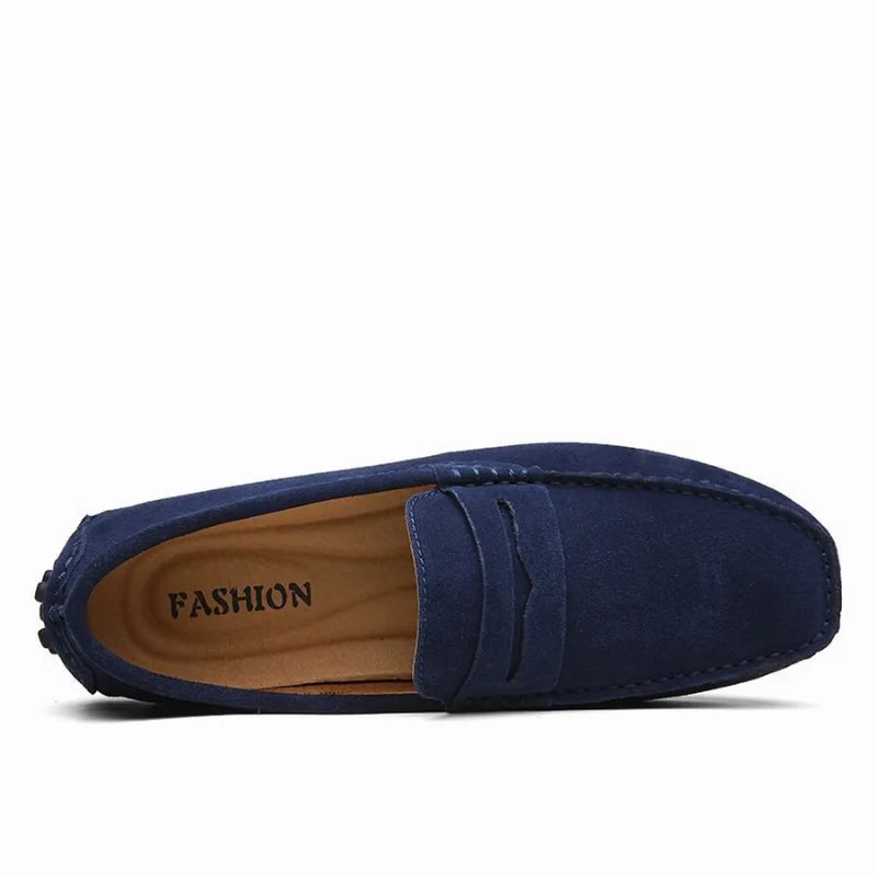 Mocassin Pour Homme Daim Bleu Marine
