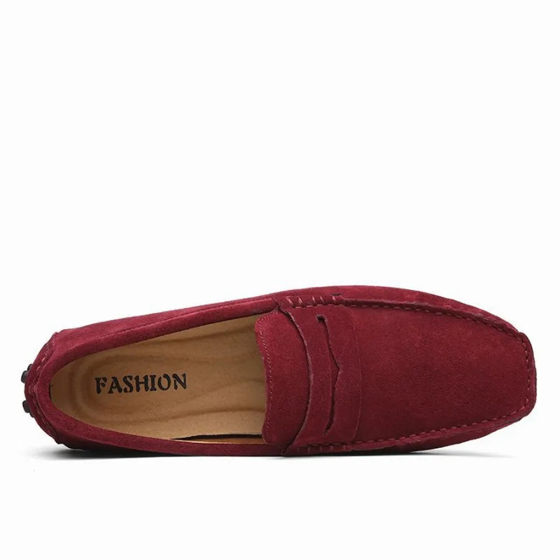 Mocassin Homme Bordeaux Daim