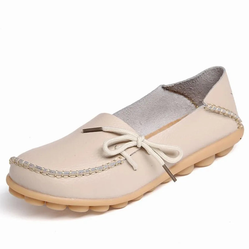 Mocassin Cuir Beige Femme