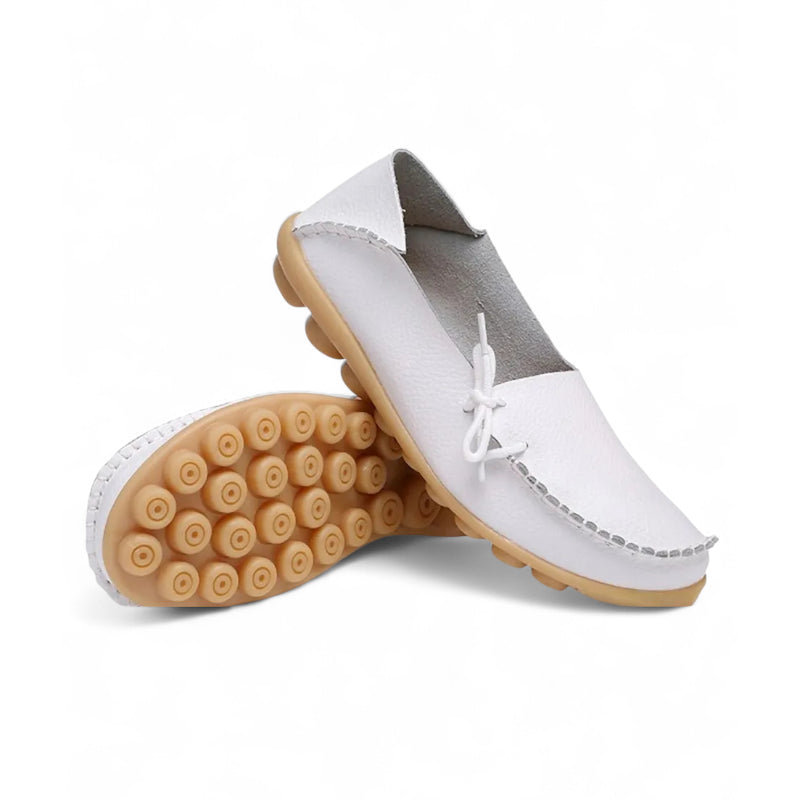 Mocassin Cuir Blanc Femme