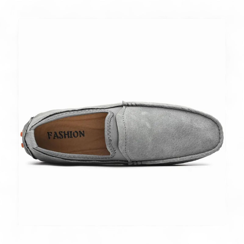Mocassin En Daim Gris Homme
