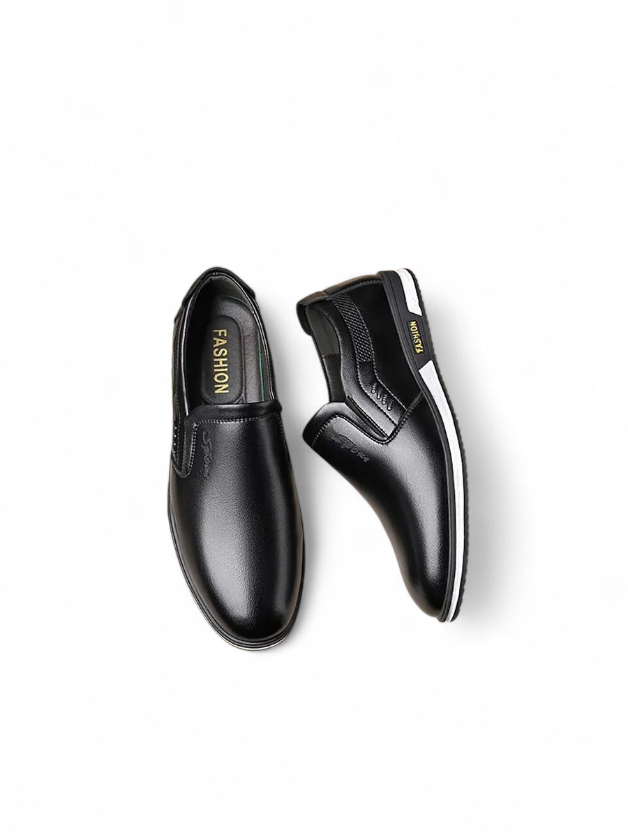 Mocassin Cuir Vernis Noir Pour Homme