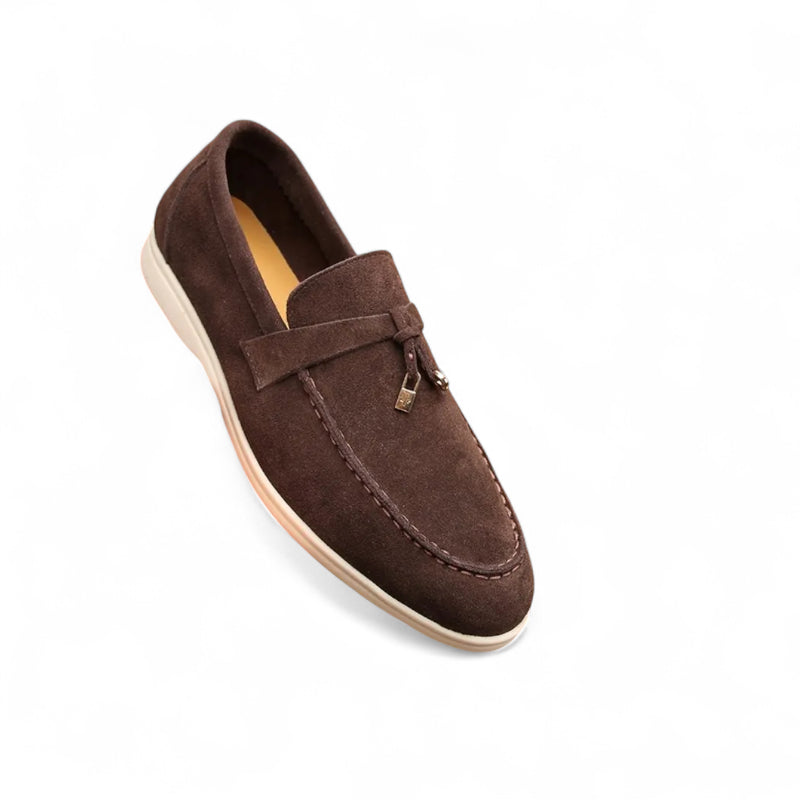 Mocassins à Glands Marron En Daim