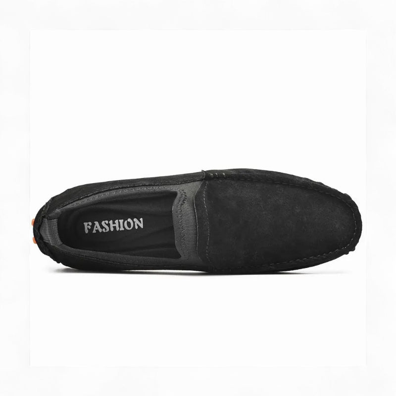 Mocassin En Daim Noir Homme Bateau