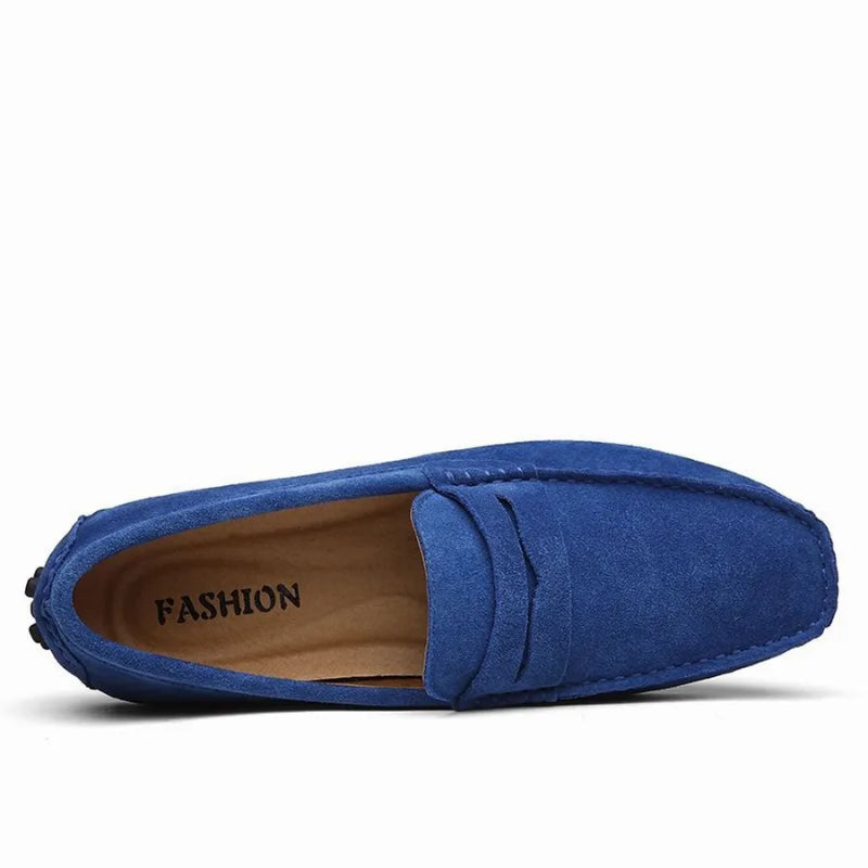 Mocassin Homme Daim Bleu