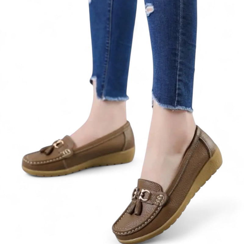Mocassin Compensé Femme Marron