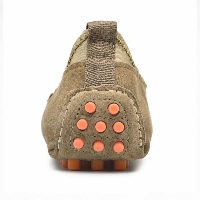 Mocassin En Daim Kaki Homme