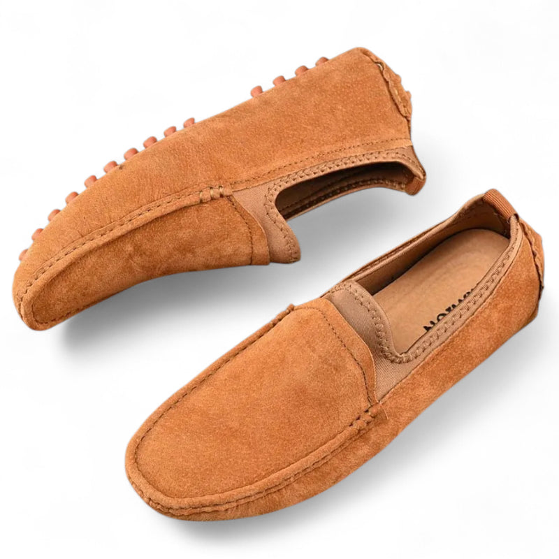 Mocassin Pour Homme En Daim Camel