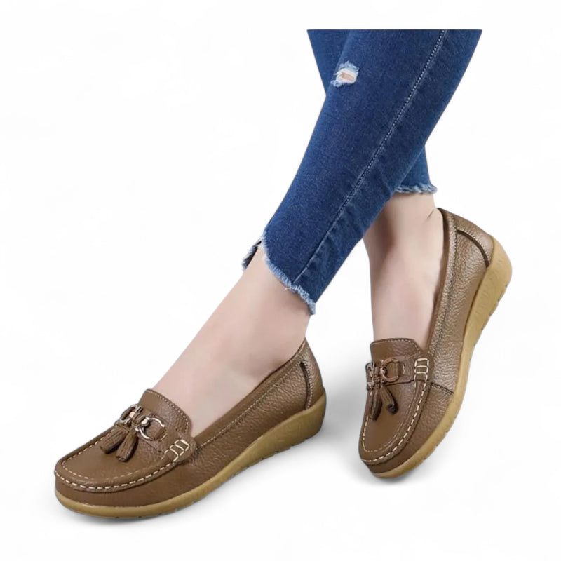 Mocassin Compensé Femme Marron