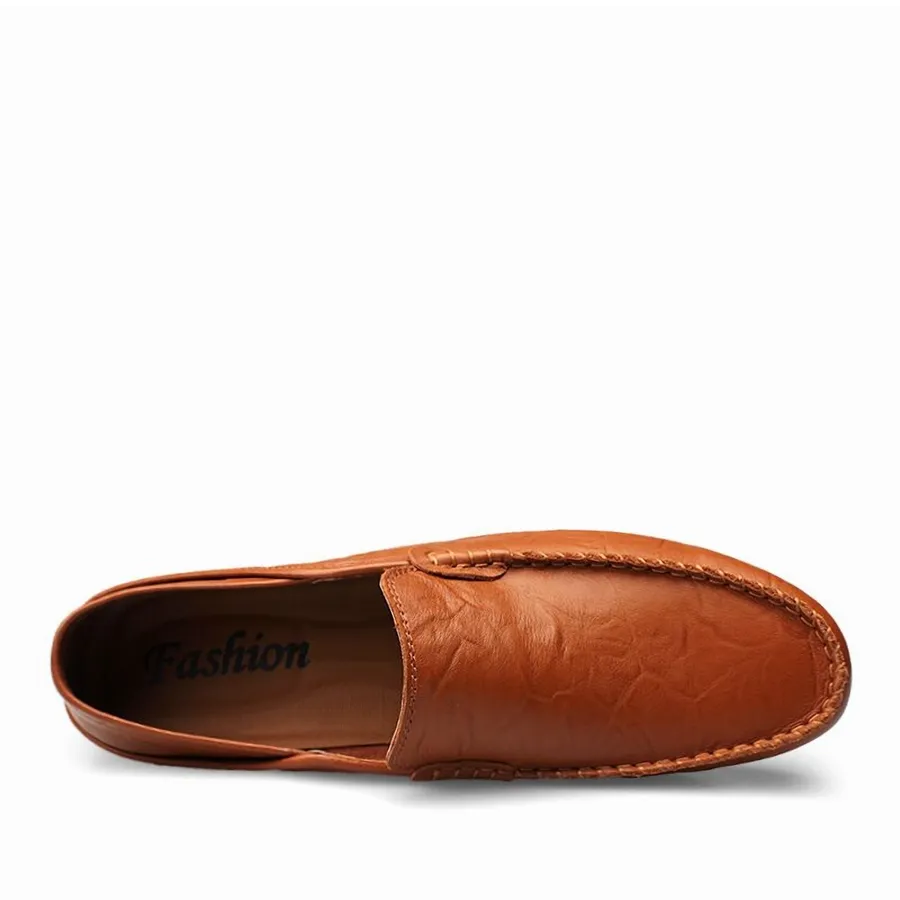 Mocassin Cuir Foncé Homme